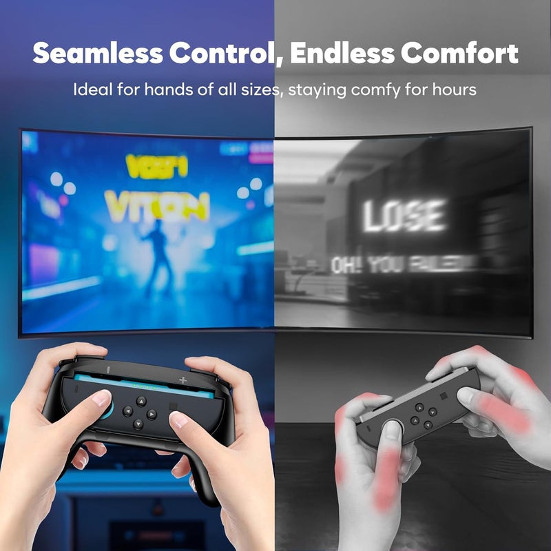 Procase 2 Pack Joy-Con Grips for Nintendo Switch 2 2025 Released, Wear-Resistant Comfort Controller Hand Grip Handles Holder for Joycon -Black - Image 4